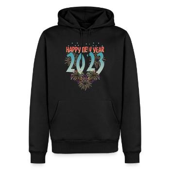 Fireworks Happy New Year 2023 New Year - Männer Premium Bio Hoodie - Schwarz - Vorne - Nico (187cm)