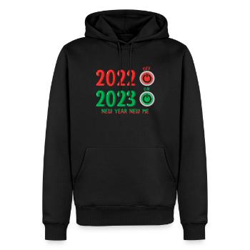 2022 Off 2023 On Happy New Year 2023 New Year - Männer Premium Bio Hoodie - Schwarz - Vorne - Nico (187cm)