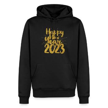 Sunburst 2023 Happy New Year 2023 New Year 2023 - Männer Premium Bio Hoodie - Schwarz - Vorne - Nico (187cm)