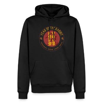 Year Of Rabbit 2023 Happy New Year - Männer Premium Bio Hoodie - Schwarz - Vorne - Nico (187cm)