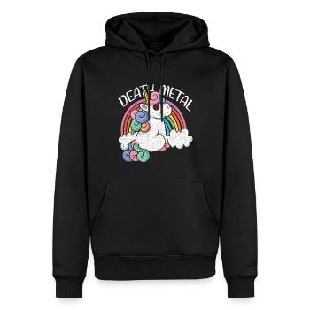 Rainbow Unicorn Satan Love Metal Music Heavy Rock - Sweat à capuche Premium bio Homme - noir - Devant - Nico (187cm)