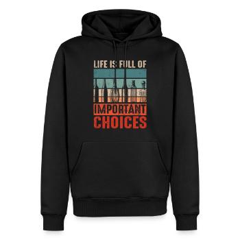 Vintage Life Full Of Choices Alcohol Bottle - Männer Premium Bio Hoodie - Schwarz - Vorne - Nico (187cm)