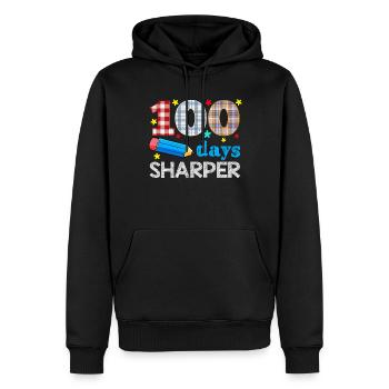 Plaid 100th Day Sharper 100 Days Of School - Men’s Premium Organic Hoodie - black - Front - Nico (187cm)