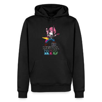 Rocker Licorne Guitare Métal Kid Musique Heavy Rock - Sweat à capuche Premium bio Homme - noir - Devant - Nico (187cm)
