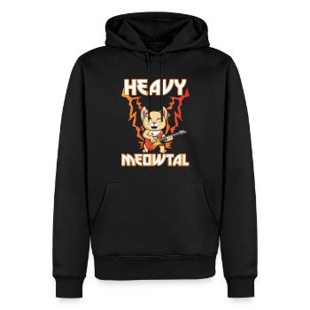 Heavy Meow Metal Music Lover Guitar Kawaii Cat - Männer Premium Bio Hoodie - Schwarz - Vorne - Nico (187cm)