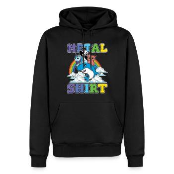 Unicorn Shark Panda Cat Love Music Rock Metal - Männer Premium Bio Hoodie - Schwarz - Vorne - Nico (187cm)