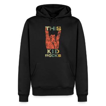 Vintage Rock Sign Rock Hand Metal Kid - Männer Premium Bio Hoodie - Schwarz - Vorne - Nico (187cm)