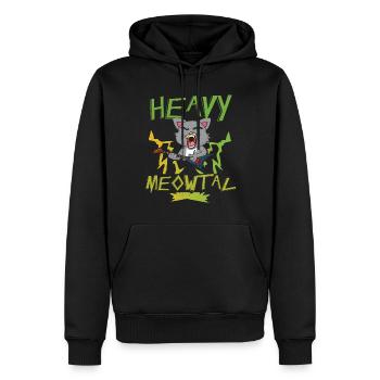 Cute Cat Heavy Meow Metal Music Lover Guitar Kid - Männer Premium Bio Hoodie - Schwarz - Vorne - Nico (187cm)