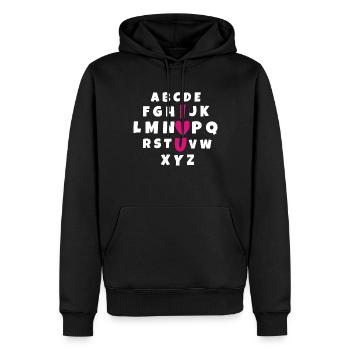 Alphabet Valentine Quote Hearts Day Valentines - Männer Premium Bio Hoodie - Schwarz - Vorne - Nico (187cm)