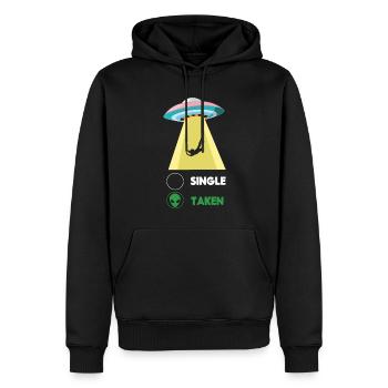 Funny Alien Abduction Hearts Day Valentines - Männer Premium Bio Hoodie - Schwarz - Vorne - Nico (187cm)