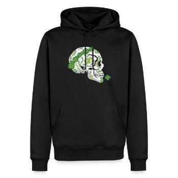 Flower Sugar Bone Shamrock Saint Patrick Day - Sweat à capuche Premium bio Homme - noir - Devant - Nico (187cm)