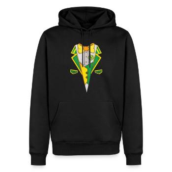 Cravate Bow Saint Paddy Shamrock Saint Patrick Day - Sweat à capuche Premium bio Homme - noir - Devant - Nico (187cm)