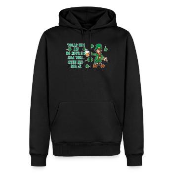 Drôle d’ivrogne Paddy Shamrock Saint Patrick Day - Sweat à capuche Premium bio Homme - noir - Devant - Nico (187cm)