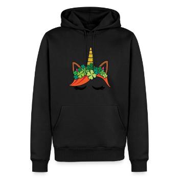 Licorne Enfants Kawaii Bonne Saint-Patrick - Sweat à capuche Premium bio Homme - noir - Devant - Nico (187cm)