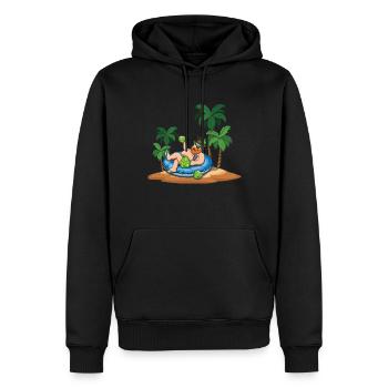 Leprechaun Relax Shamrock Saint Patrick Day - Sweat à capuche Premium bio Homme - noir - Devant - Nico (187cm)