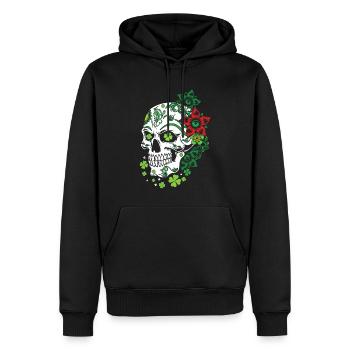 Sugar Bone Floral Shamrock Saint Patrick Day - Sweat à capuche Premium bio Homme - noir - Devant - Nico (187cm)