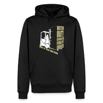 Erschöpfter Gabelstaplerfahrer Risiko Bediener Gabelstapler - Männer Premium Bio Hoodie - Schwarz - Vorne - Nico (187cm)