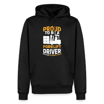 Proud To Be A Forklift Driver Forklift Operator - Men’s Premium Organic Hoodie - black - Front - Nico (187cm)