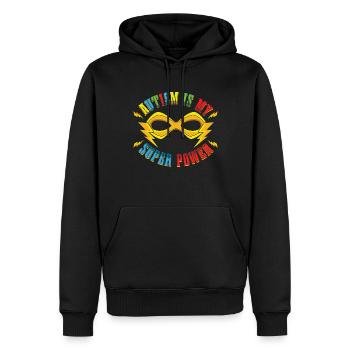 Colorful Puzzle Hero My Power Is Autism Awareness - Men’s Premium Organic Hoodie - black - Front - Nico (187cm)