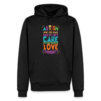 Akzeptanz Liebe buntes Puzzle Autismus Bewusstsein - Männer Premium Bio Hoodie - Schwarz - Vorne - Nico (187cm)