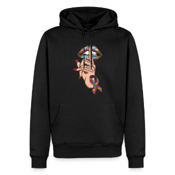 Ne jugez pas la sensibilisation à l’autisme au ruban de puzzle - Sweat à capuche Premium bio Homme - noir - Devant - Nico (187cm)
