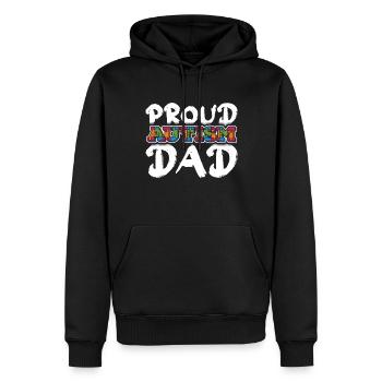 Autismus Vater Puzzle Bunte Autismus Bewusstsein - Männer Premium Bio Hoodie - Schwarz - Vorne - Nico (187cm)