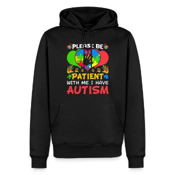Patient Puzzle Herz haben Autismus Bewusstsein - Männer Premium Bio Hoodie - Schwarz - Vorne - Nico (187cm)