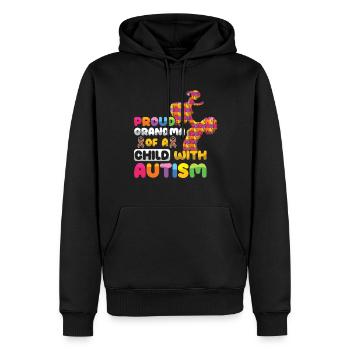 Stolze Oma Puzzle Autismus Bewusstsein - Männer Premium Bio Hoodie - Schwarz - Vorne - Nico (187cm)