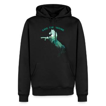 Horse Save Nature Planet Oceans Day Earth Day - Männer Premium Bio Hoodie - Schwarz - Vorne - Nico (187cm)