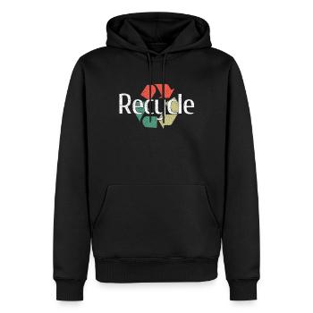 Retro Recycle Save Nature Oceans Day Earth Day - Männer Premium Bio Hoodie - Schwarz - Vorne - Nico (187cm)