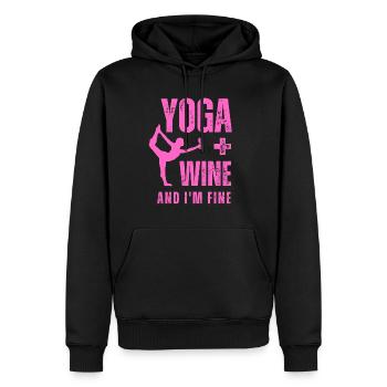Yoga Wein Weinliebhaber Meditation Sport Freizet - Männer Premium Bio Hoodie - Schwarz - Vorne - Nico (187cm)