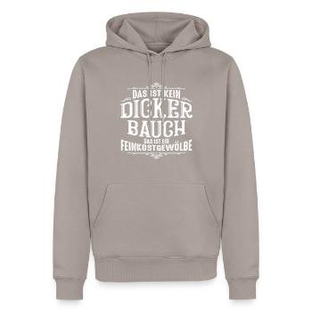 Dicker Bauch, Feinkostgewölbe, Feinschmecker, Fun - Männer Premium Bio Hoodie - Taupe - Vorne - Nico (187cm)