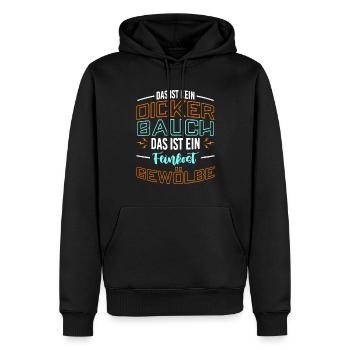 Dicker Bauch, Feinkostgewölbe, Feinschmecker, Fun - Männer Premium Bio Hoodie - Schwarz - Vorne - Nico (187cm)