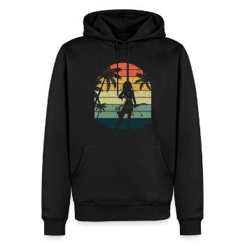 Chasse en plein air Bow Arrow Retro Lady Archer - Sweat à capuche Premium bio Homme - noir - Devant - Nico (187cm)