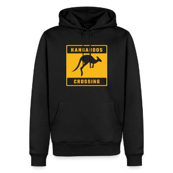 Kangourou Cross Australie Australia Day Australie - Sweat à capuche Premium bio Homme - noir - Devant - Nico (187cm)
