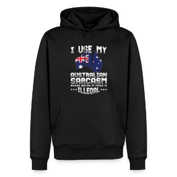 Australie Sarcasme Australia Day Australian - Sweat à capuche Premium bio Homme - noir - Devant - Nico (187cm)