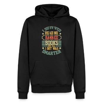 Überlebte Lektüre Verbotener Buchliebhaber Retro Lesen - Männer Premium Bio Hoodie - Schwarz - Vorne - Nico (187cm)