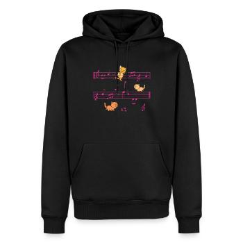 Drei Kätzchen Auf Musiknoten Musiker - Männer Premium Bio Hoodie - Schwarz - Vorne - Nico (187cm)