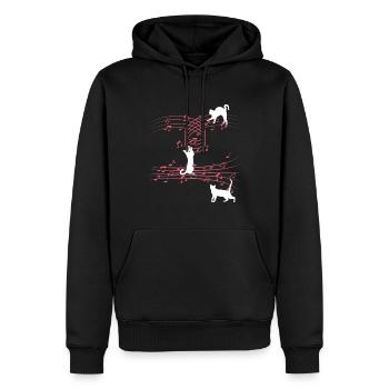 Pet Cat Love Jouer des partitions de musique Musique de musicien - Sweat à capuche Premium bio Homme - noir - Devant - Nico (187cm)