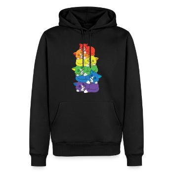Cat Equality Gay LGBTQ Rainbow LGBT Pride Month - Sweat à capuche Premium bio Homme - noir - Devant - Nico (187cm)