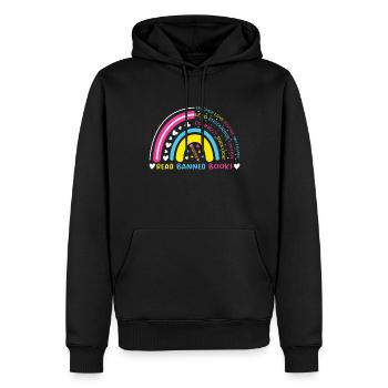 Rainbow I Read Banned Book Lover Reader Read - Männer Premium Bio Hoodie - Schwarz - Vorne - Nico (187cm)