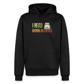 Lesen Verbotenes Buch Faultier Buchliebhaber Leser Lesen - Männer Premium Bio Hoodie - Schwarz - Vorne - Nico (187cm)