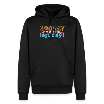 Jour de vacances de l’école Heureux dernier cours d’été - Sweat à capuche Premium bio Homme - noir - Devant - Nico (187cm)