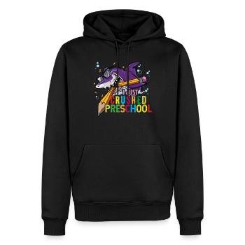 Jour De L’école Heureux Drôle Requin Écrasé Préscolaire - Sweat à capuche Premium bio Homme - noir - Devant - Nico (187cm)