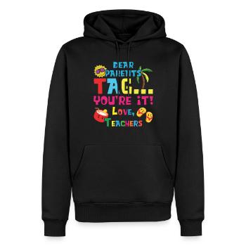 Parents Il Journée de l’école heureux enseignant d’été dernier - Sweat à capuche Premium bio Homme - noir - Devant - Nico (187cm)