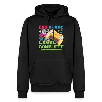 Jour d’école Happy Last Level Gamer 2ème année - Sweat à capuche Premium bio Homme - noir - Devant - Nico (187cm)