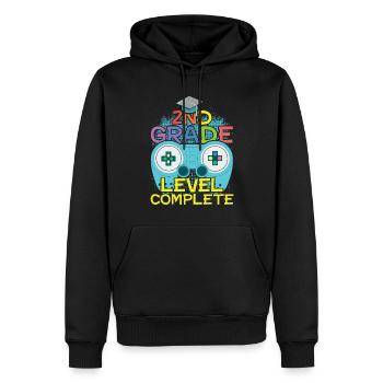 Jour d’école Bonne dernière classe Gamer 2ème année - Sweat à capuche Premium bio Homme - noir - Devant - Nico (187cm)