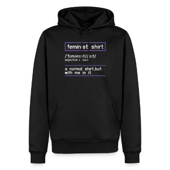 Définition Féminisme Droits Femmes Égalité Féministe - Sweat à capuche Premium bio Homme - noir - Devant - Nico (187cm)