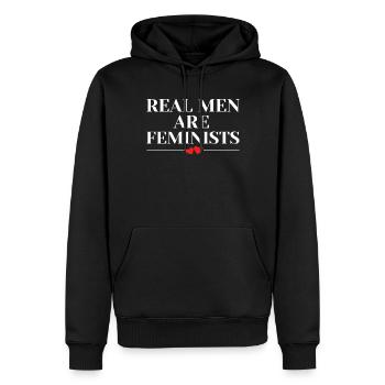 Les hommes sont féministes Féminisme Droits Femmes Égalité - Sweat à capuche Premium bio Homme - noir - Devant - Nico (187cm)