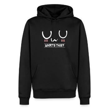 Qu’est-ce que UwU Face Kawaii Anime Aesthetic Otaku - Sweat à capuche Premium bio Homme - noir - Devant - Nico (187cm)